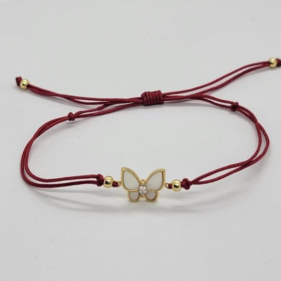 Delicate Butterfly Bracelet – 925 Silver with Adjustable Cord - Picture 3 of 5